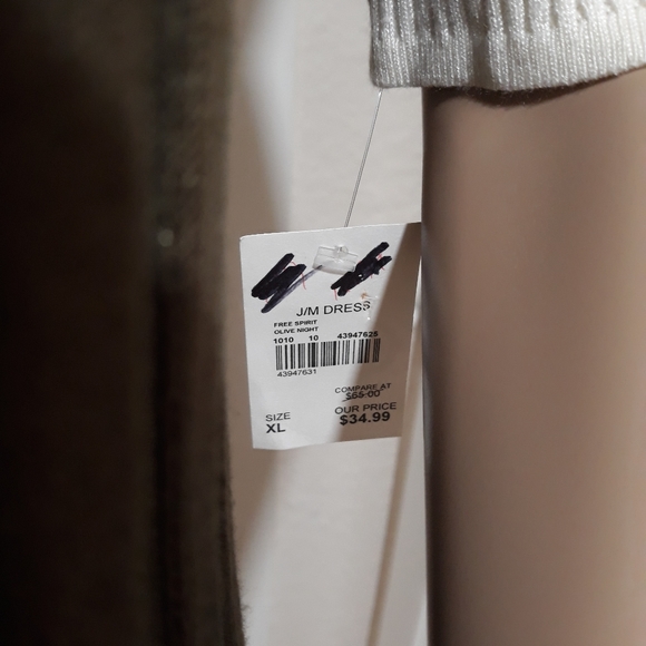 Vintage Olive Green Long sleeve Sweater Dress by J/M Dress MSRP: $65. - Picture 6 of 10